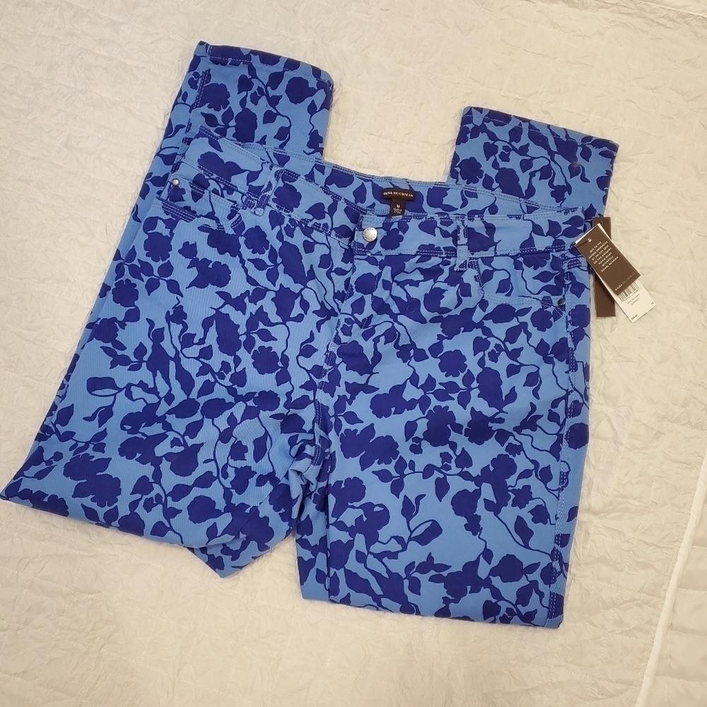 Dana Buchman floral denim jeans- 16